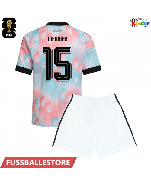 Günstige Belgien Thomas Meunier #15 Auswärts Trikotsatzt Kinder WM 2026 Kurzarm (+ Kurze Hosen)